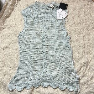 Banana Republic Chrocheted Blue Tank Top